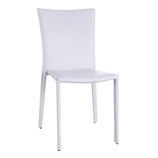 Cadeira Alba Branca Aço e Couro OR Design 4401