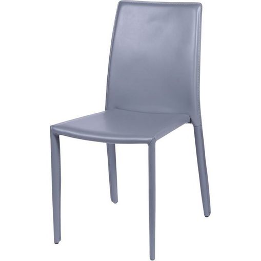 Cadeira Alba Cinza Aço e Couro OR Design 4401