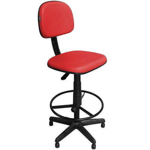 Cadeira Alta Caixa Vermelha Fixa Giratória com Regulagem e Apoio Pés - Pethiflex