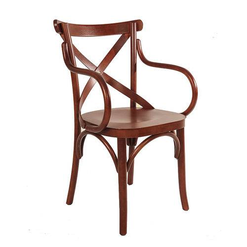 Cadeira Alta com Braço - Imbuia - Tommy Design