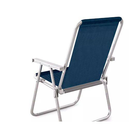 Cadeira Alta Confortável Alumínio Azul M Sannet Mor