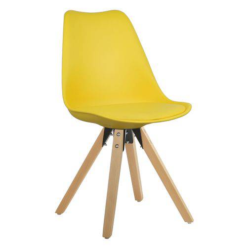 Cadeira Amarela Charles Eames Modern Soft em PP