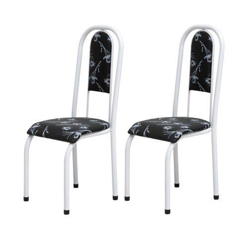 Cadeira Assento Anatomico 2 Peças 00122 Branco Preto Floral Archeli