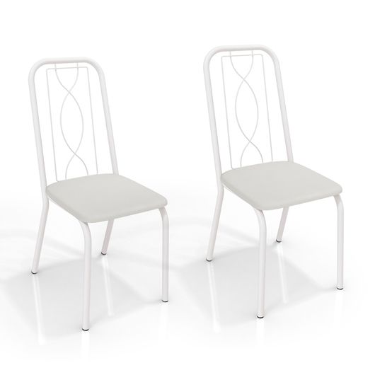Cadeira Austria III Copa - Kit 02 Unidades, Estrutura - Branco Fosco, Revestimento - 106 - Branco