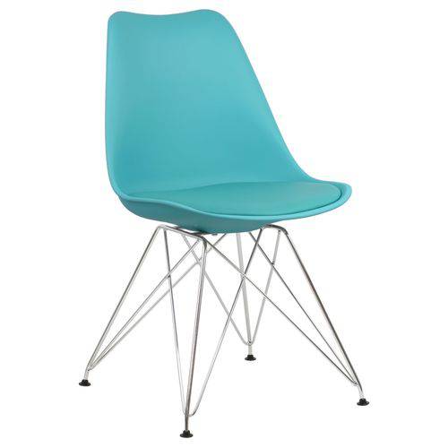 Cadeira Azul Tiffany Charles Eames Eiffel Soft Dsr em PP