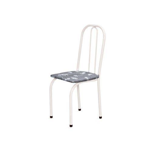 Cadeira Baixa 0.101 Assento Reto Branco/cinza Claro Floral - Marcheli