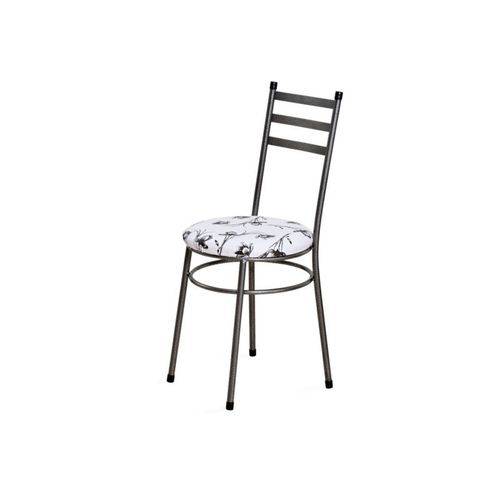 Cadeira Baixa 0.135 Redonda Craqueado/branco Floral - Marcheli