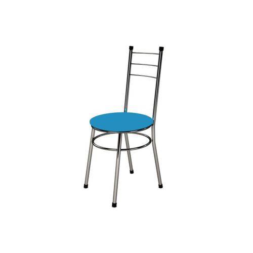 Cadeira Baixa 0.236 Redonda Cromado/azul - Marcheli