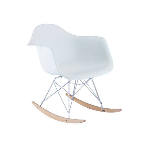 Cadeira Balanço Design Eames Eiffel Dar Ray Salas Florida Branco Braços Polipropileno Fratini