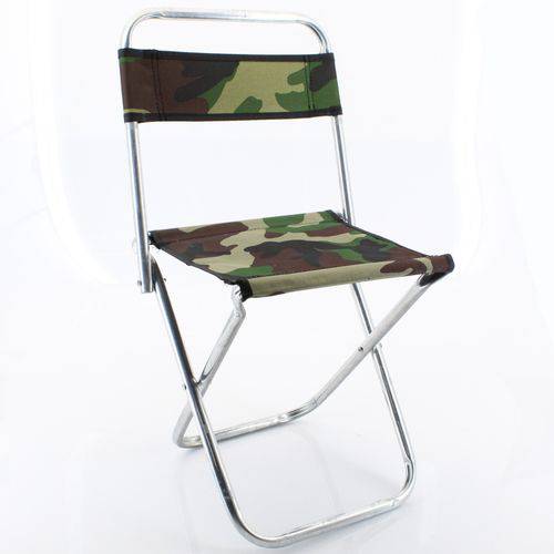 Cadeira Banco com Encosto Camuflada para Camping Pesca Cd3