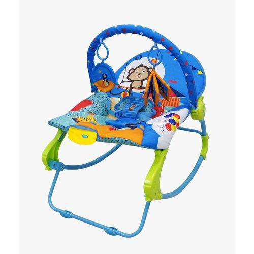 Cadeira Bebê Musical Vibratória Balanço 18 Kg Rocker Azul