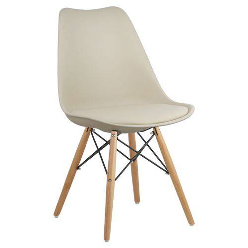 Cadeira Bege Charles Eames Dsw Soft Wood em PP