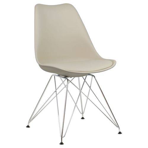 Cadeira Bege Charles Eames Eiffel Soft Dsr em PP