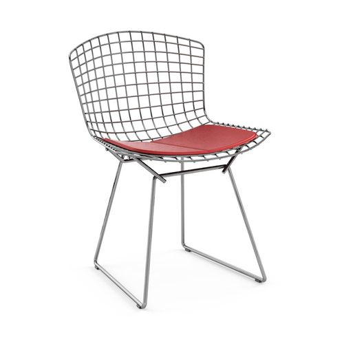 Cadeira Bertoia Cromada - Assento Vermelho Vermelha