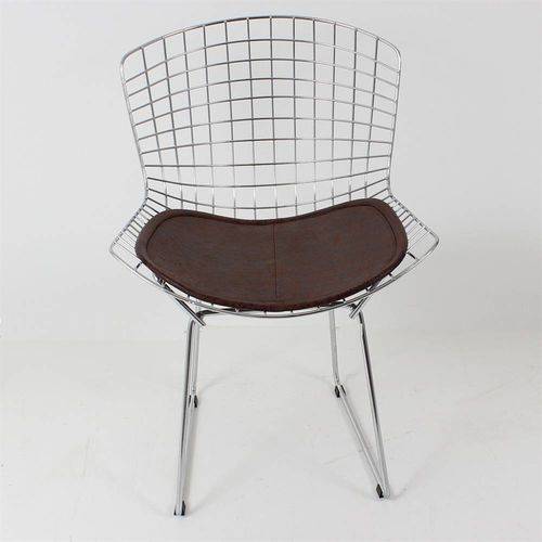 Cadeira Bertoia Inox Suede Ev05 Marrom - Design Clássico e Original