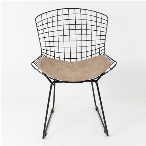 Cadeira Bertoia Inox Suede Am01 Bege - Design Clássico e Original