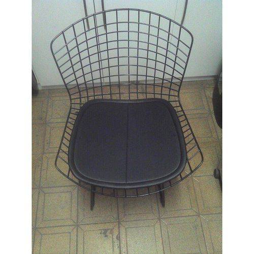 Cadeira Bertoia Pintada Preto Assento Preto