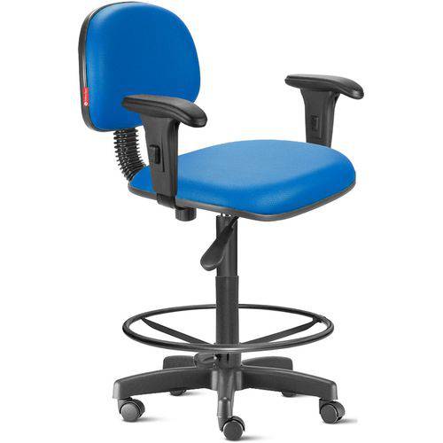 Cadeira Caixa Alta com Braços com Rodízios Courvim Azul Royal Cb03