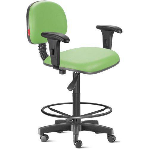 Cadeira Caixa Alta com Braços com Rodízios Courvim Verde Claro Cb03