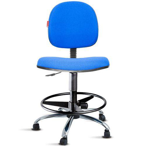Cadeira Caixa Alta Portaria Recepção Tecido Azul Royal Cb31