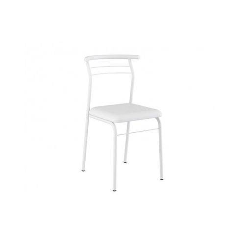 Cadeira Carraro 1708 Aço Color (Jogo C/ 4 Unidades) - Cor Branco - Assento Couríno Branco