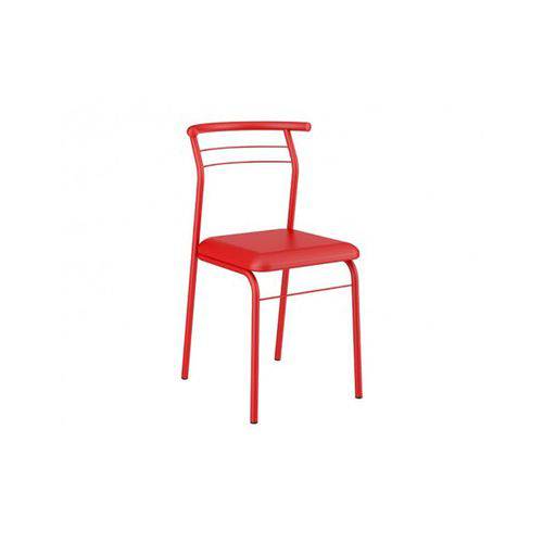 Cadeira Carraro 1708 Aço Color (Jogo C/ 4 Unidades) - Cor Vermelho Real/Ass. Couríno Vermelho Real