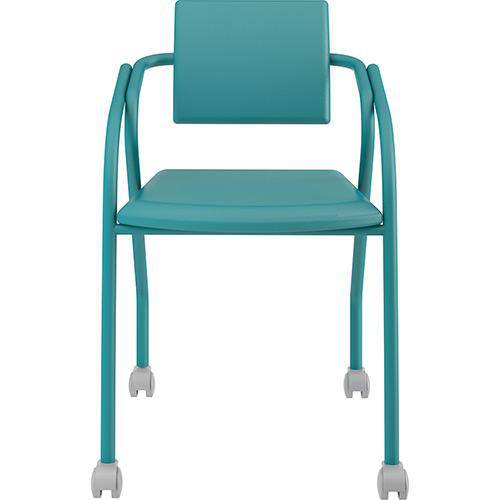 Cadeira Carraro 1713 Color (1 Unidade) - Cor Turquesa - Assento/Encosto Couríno Turquesa