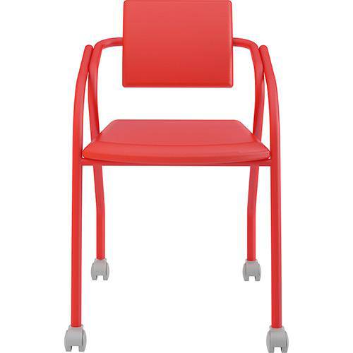 Cadeira Carraro 1713 Color (1 Unidade) - Cor Vermelho Real - Assento/Encosto Couríno Vermelho Real