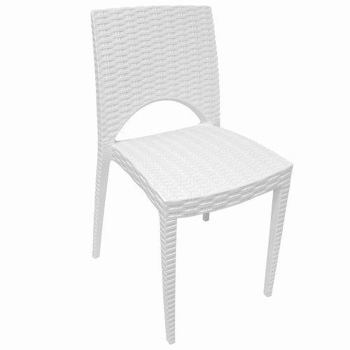 Cadeira Casabella Rattan Sem Braço em Polipropileno Branco Plasútil