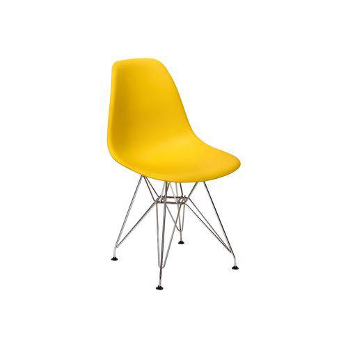 Cadeira Charles Eames Eiffel Base Metal - Amarela