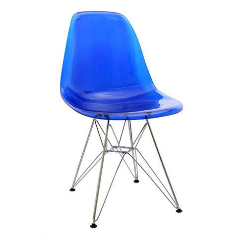 Cadeira Charles Eames Eiffel Base Metal - Azul - Tommy Design