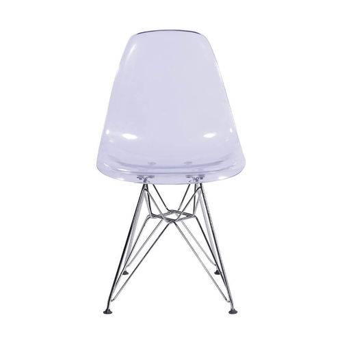 Cadeira Charles Eames Eiffel Base Metal - Transparente - Tommy Design