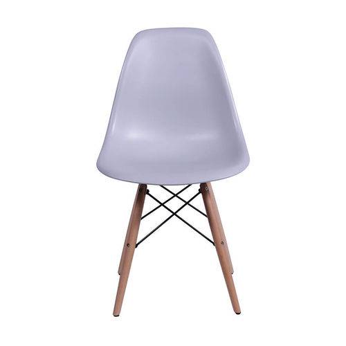 Cadeira Charles Eames Polipropileno com Base Madeira - Cinza - Tommy Design