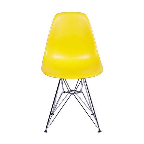 Cadeira Charles Eames Polipropileno com Base Metal - Amarelo - Tommy Design