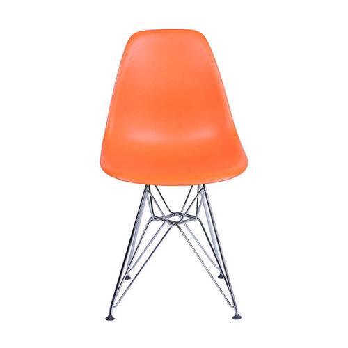 Cadeira Charles Eames Polipropileno com Base Metal - Laranja - Tommy Design