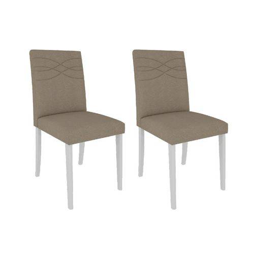 Cadeira Cimol Marina - Cor Branco - Assento/Encosto Caramelo