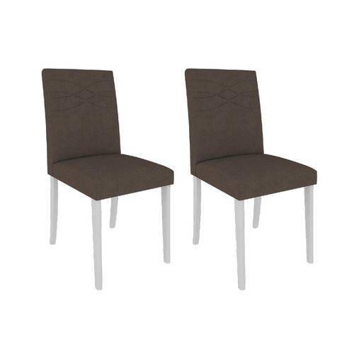 Cadeira Cimol Marina - Cor Branco - Assento/Encosto Chocolate