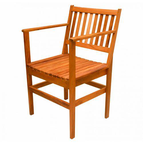 Cadeira com Braço em Madeira de Demolição Peroba Rosa Medidas 50x50x85