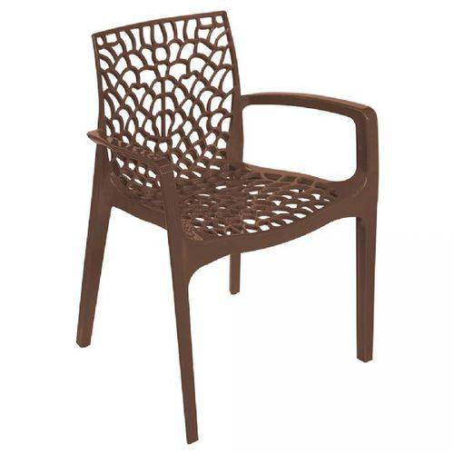 Cadeira com Braço Or Design Gruvyer Café
