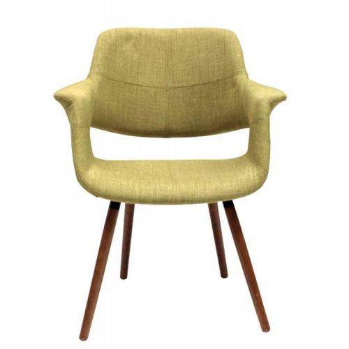 Cadeira com Braço Tecido Linho Verde Goodsbr 85x67x56