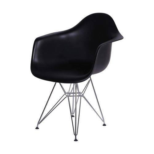 Cadeira com Braços Eames em Metal 1121 OR Design Preto