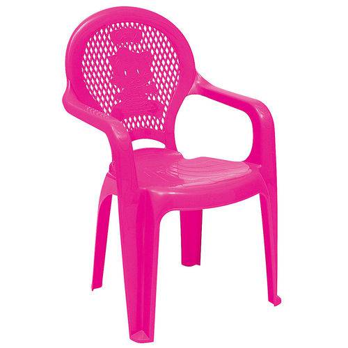 Cadeira com Braços Estampada Catty Rosa