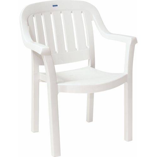 Cadeira com Braços Miami Vertical Branco