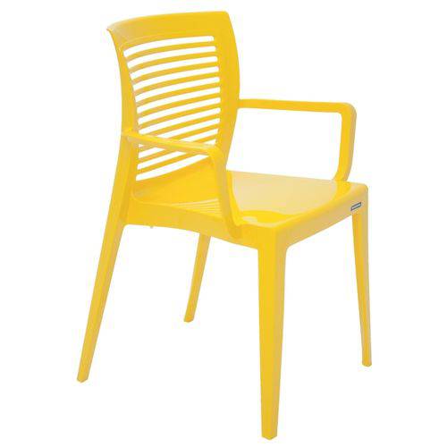 Cadeira com Braços Victoria Vazada Amarelo