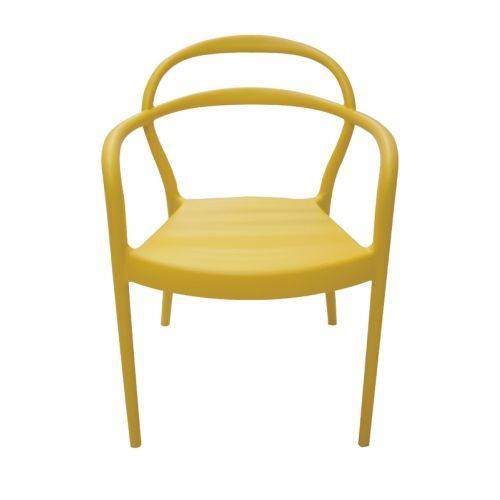 Cadeira com Encosto Vazado Amarela Sissi