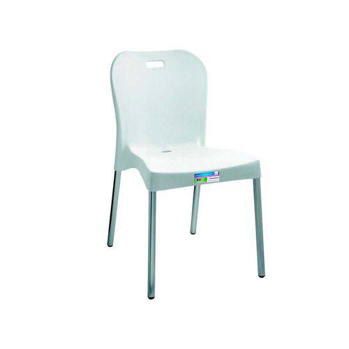 Cadeira com Pé de Alumínio Sem Braço Branca Paramount Plásticos