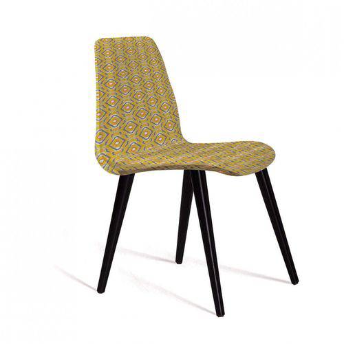 Cadeira Concha Lisa Eames Palito F89 Daf Mobiliário Amarelo/Cinza