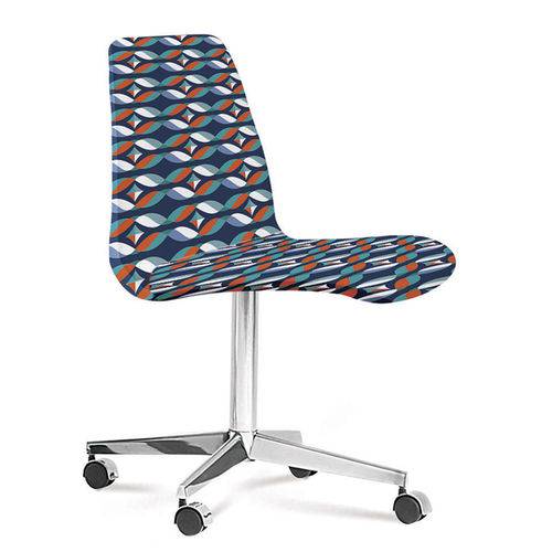 Cadeira Cromada Eames Loft Azul