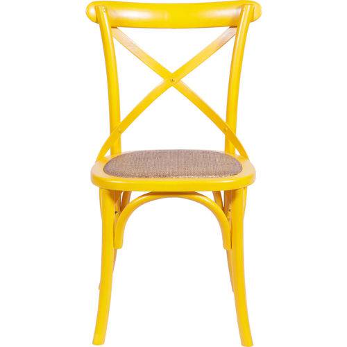 Cadeira Cross Madeira Amarelo Ór Design