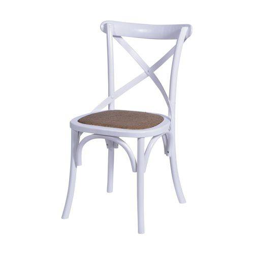 Cadeira Cross Sala de Jantar 55x49x89cm Madeira Branco